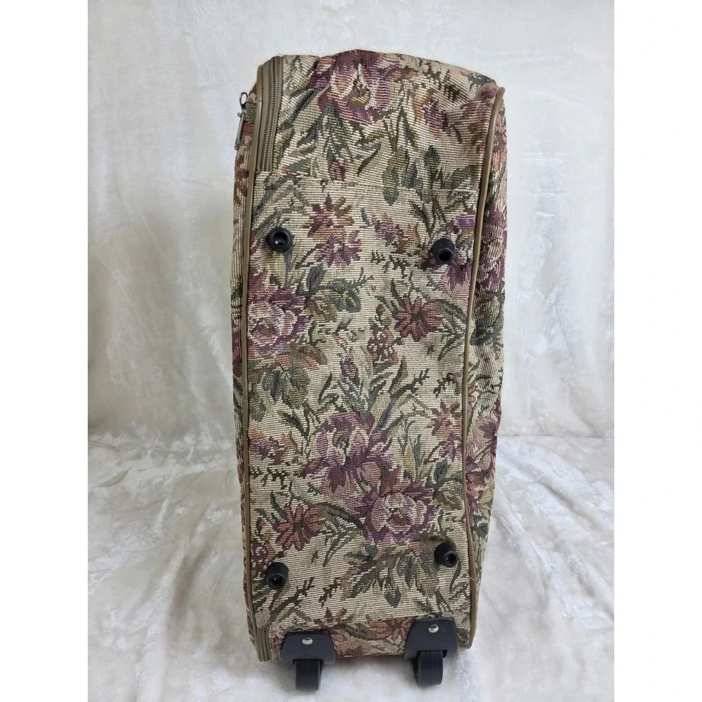 Vintage Floral‎ Tapestry Rolling Suitcase Travel Luggage Bag